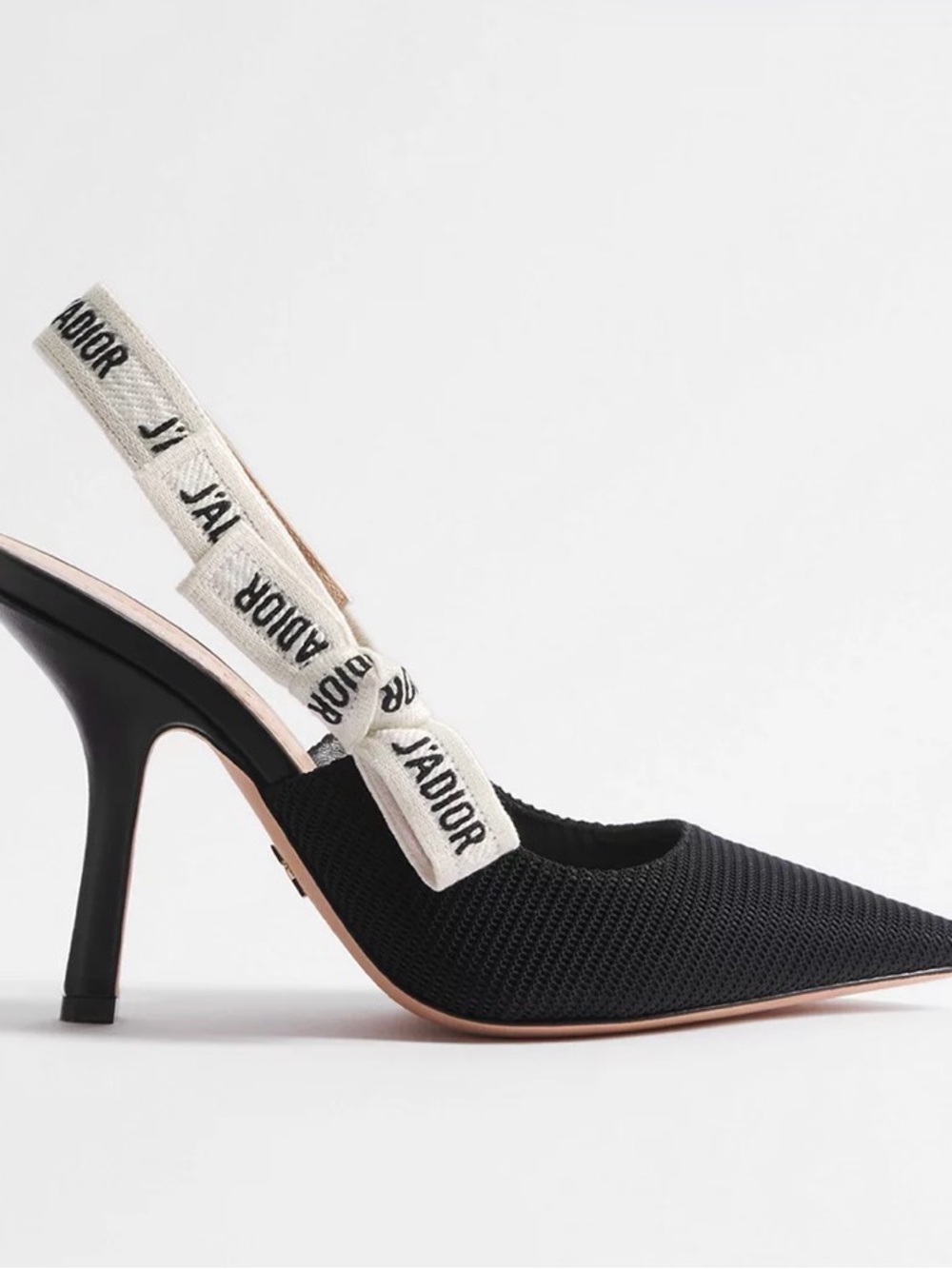 Dior Black Fabric Slingback  J'Adior Ribbons and Fabric series retail. $1090